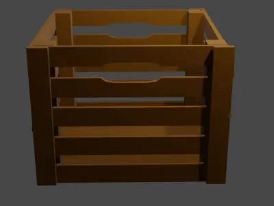 LowPoly Crate wooden Free low-poly 3D model