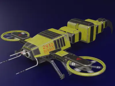 Hornet Drone Sci-Fi LowPoly Gameready 3D model Low-poly 3D model