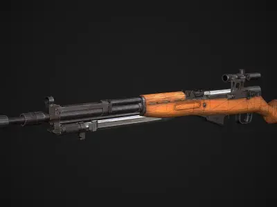 SKS M5966 Low-poly 3D model