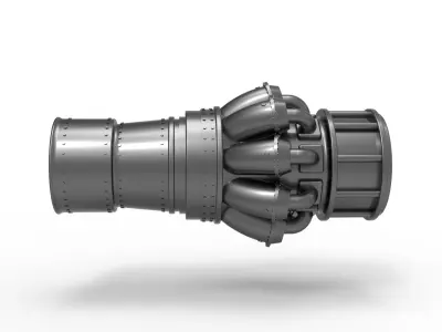 Jet engine key fob 3D print model