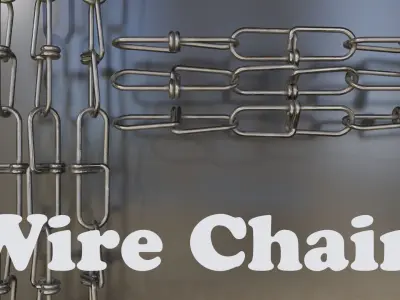 Chain Links - a set of seven different chains links Low-poly 3D model