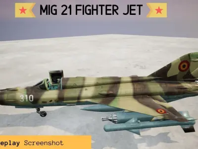 MiG 21 - Rigged and Animated - with Interior - M1 Low-poly 3D model