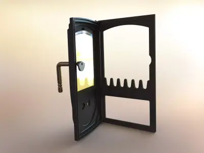 Door for wood stoves Free 3D model