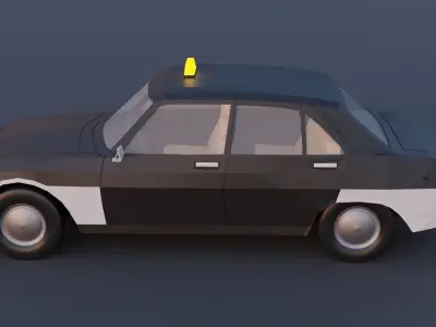 Faceted-concept iconic Peugeot 504 Taxi Free 3D model