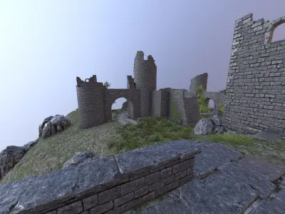 Castle Ruins Low-poly 3D model