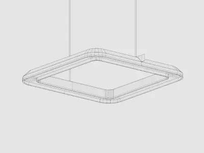 Brutalist Metal Cage with Feature Lighting 10 Low-poly 3D model