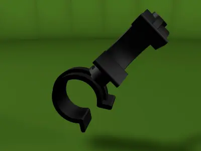 Rotating hose or wire clip Low-poly 3D model
