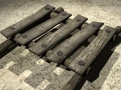 Wooden Panel Low-poly 3D model