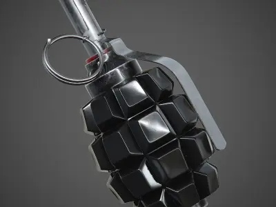 Grenade F1 with Keyboard Buttons PBR 3D model