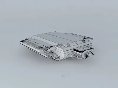 XB444 Macedonian Space battleship classe Free 3D model