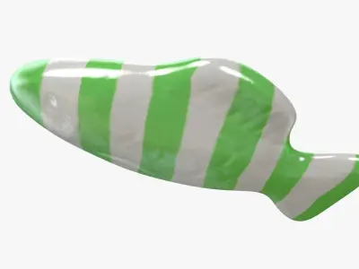 Swedish Fish Green Stripe 3D model 3D model