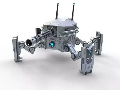 Spider Mech Low-poly 3D model