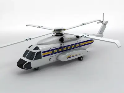  Sikorsky S92 Helicopter -1 Low-poly 3D model