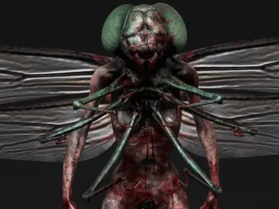 Mutant Dragonfly - Horror Insects Collection Low-poly 3D model