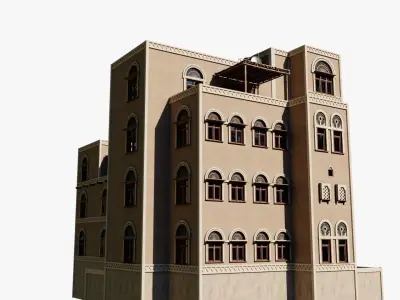 Yemen Apartment Block Low-poly 3D model