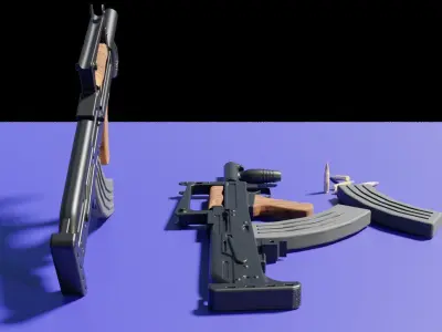 Groza Assault Rifle Low-poly 3D model