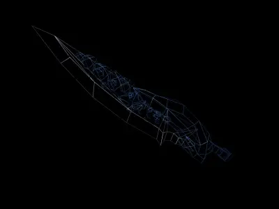 Fantasy rocky sword Low-poly 3D model