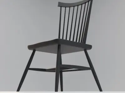black wooden chair Free 3D model