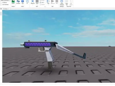 miniuzi gun with handle Low-poly 3D model