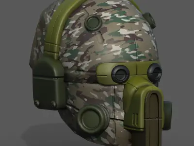 Helmet military combat soldier armor Low-poly 3D model