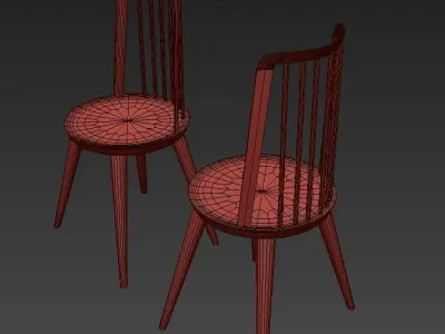 simple elegant new modern wooden dining chair  Free 3D model