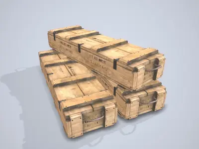  Military Chest Low-poly 3D model