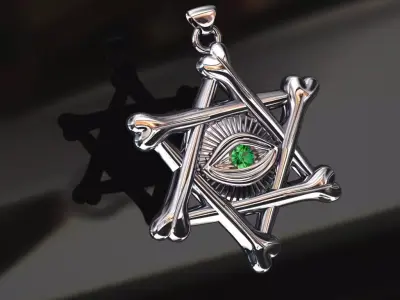 star eye pendant  3D print model purchase