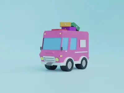 Travelling Car Low-poly 3D model