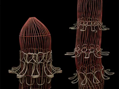 Game ready set of eastern baskets Nanite pipeline Low-poly 3D model