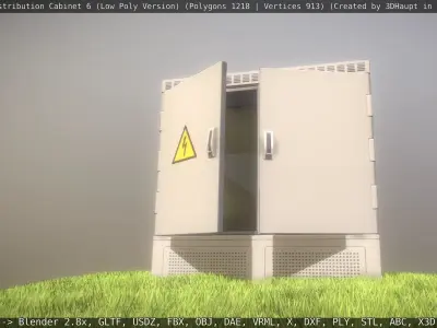 Animated Cable Distribution Cabinet 6 Low-poly 3D model