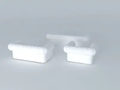 couch three sofas Free 3D model