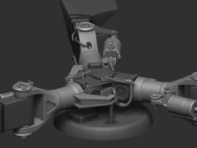 Boeing CH-47 chinook rotor system  Low-poly 3D model