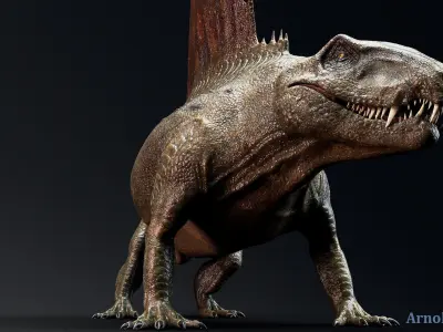 Dinosaur Dimetrodon Dinosaur Unreal Engine Project Low-poly 3D model