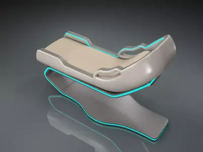 Sci fi Bed 3D model 2