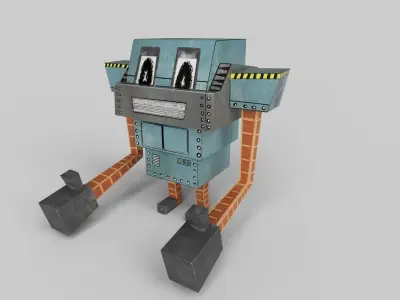 PAPER ROBOT TOY Low-poly 3D model