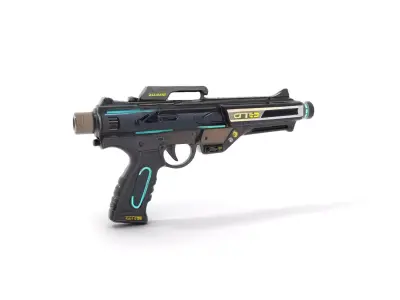 Futuristic Railgun Weapon model pack Low-poly 3D model