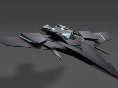 Sci Fi Lowpoly Jet Free low-poly 3D model