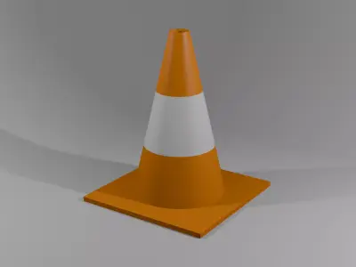 Traffic Cone Low Poly Game Ready 3D Model Low-poly 3D model