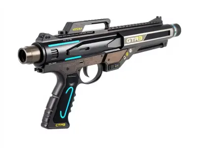 Futuristic Railgun Weapon model pack Low-poly 3D model