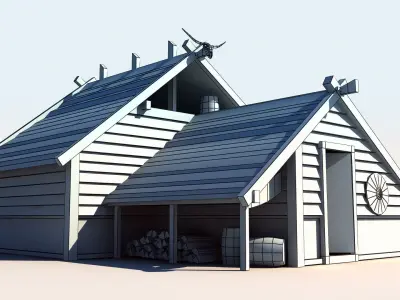 Viking House 2 Low-poly 3D model