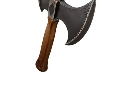 Detailed Fantasy Double Axe 3D model
