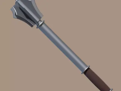  Steel Club Mace - Blunt Weapon Free low-poly 3D model