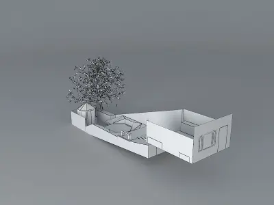 Steeply sloping garden with steps  Free 3D model