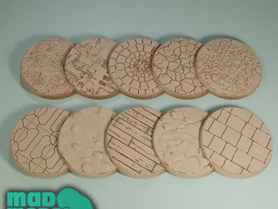 60 BASES - VARIOUS SIZES - GROUP A - DND character bases 3D print model