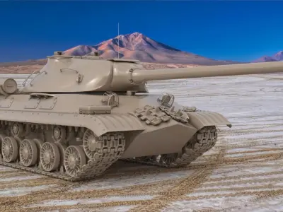 Tank IS 3M Clay V Ray 3D model