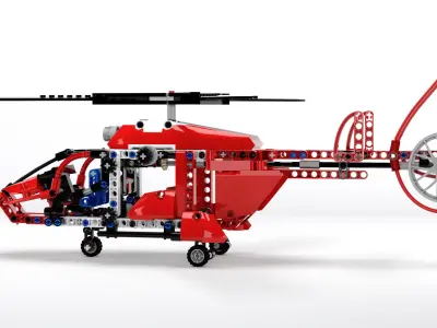 Realistic 3D model lego bulldozer 3D model