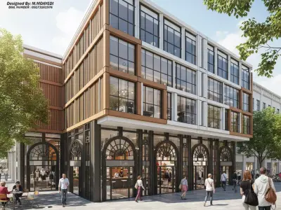 residential and commercial building Low-poly 3D model