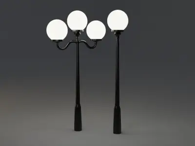 Lamp Post Low-poly 3D model