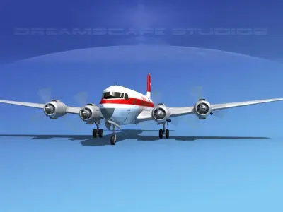 Douglas DC-6 Qantas 3D model