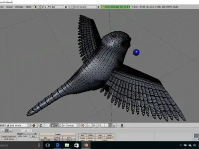 blue tit animated 3D model